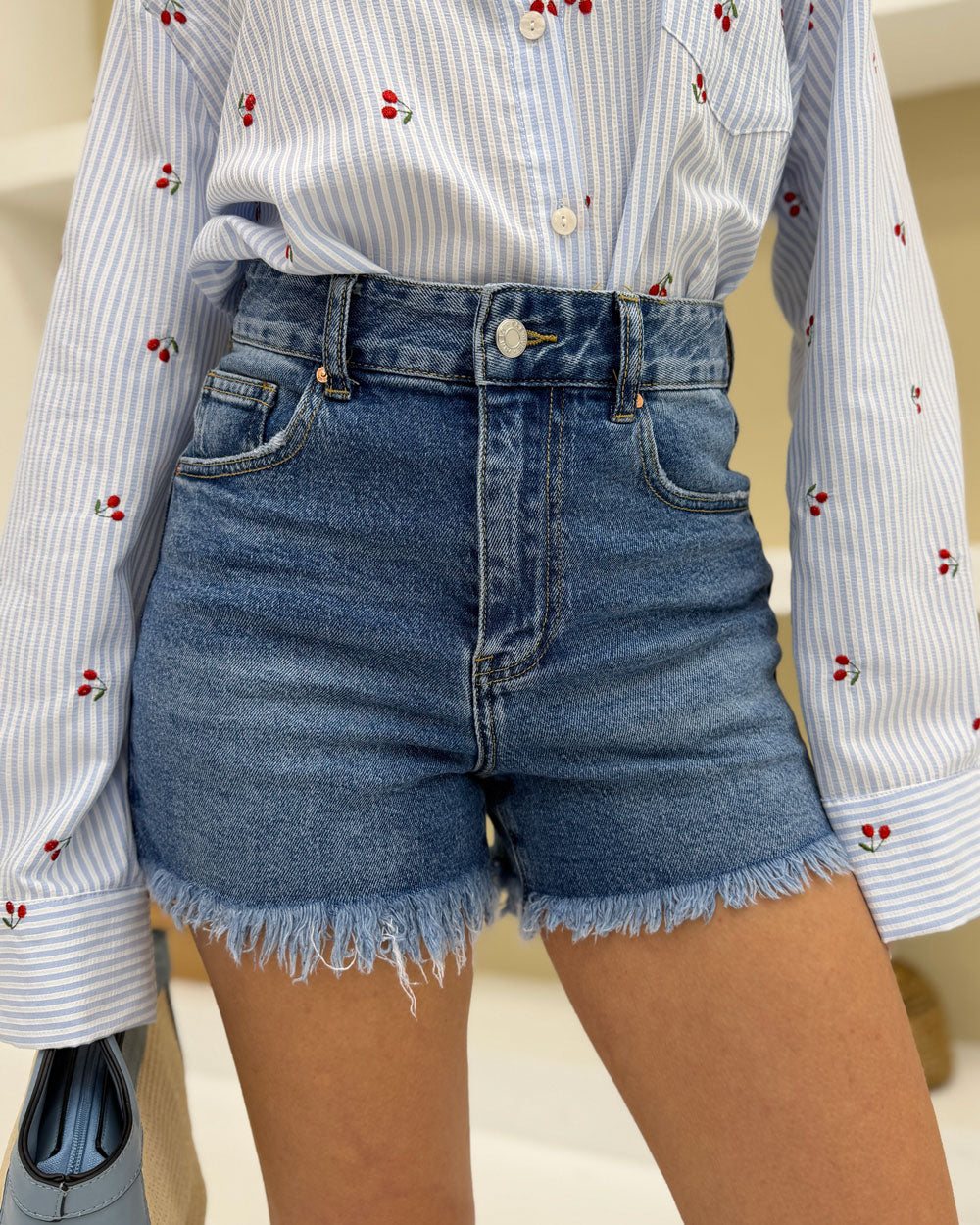 Shorts sfrangiato H7000-1 Celeste