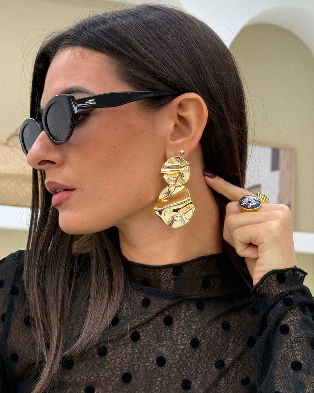 Orecchini DoubleRing Oro