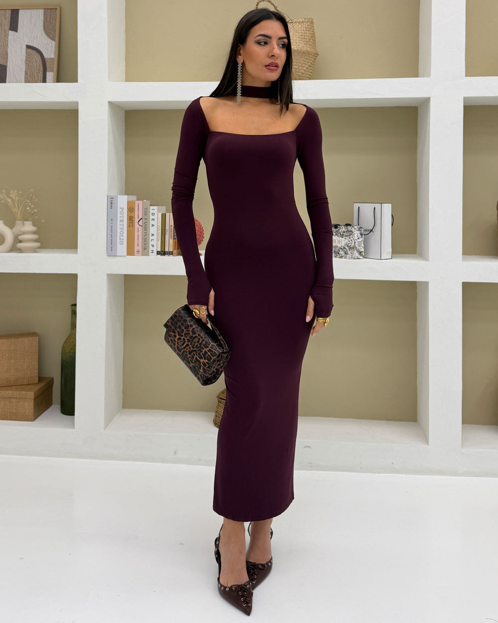 Abito lycra Sanremo Bordeaux