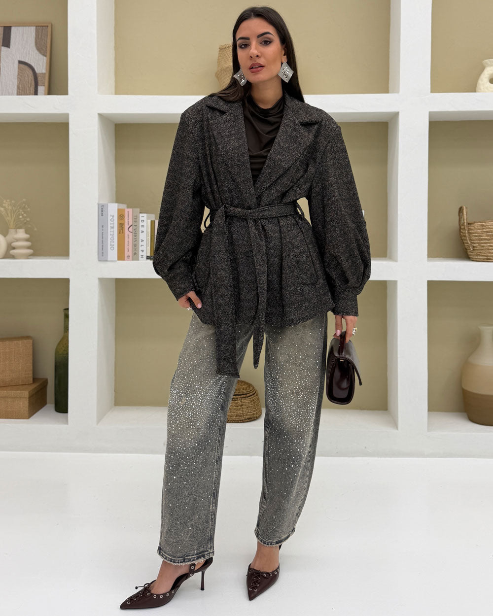 Borsa MINI SPAZZOLATA Marrone