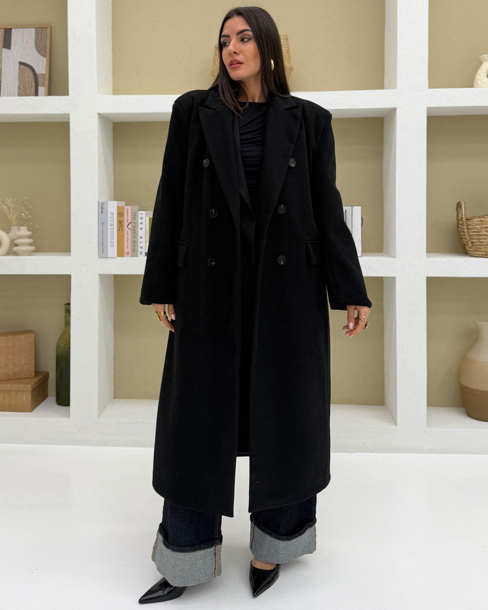 Cappotto cintura RETRO Nero