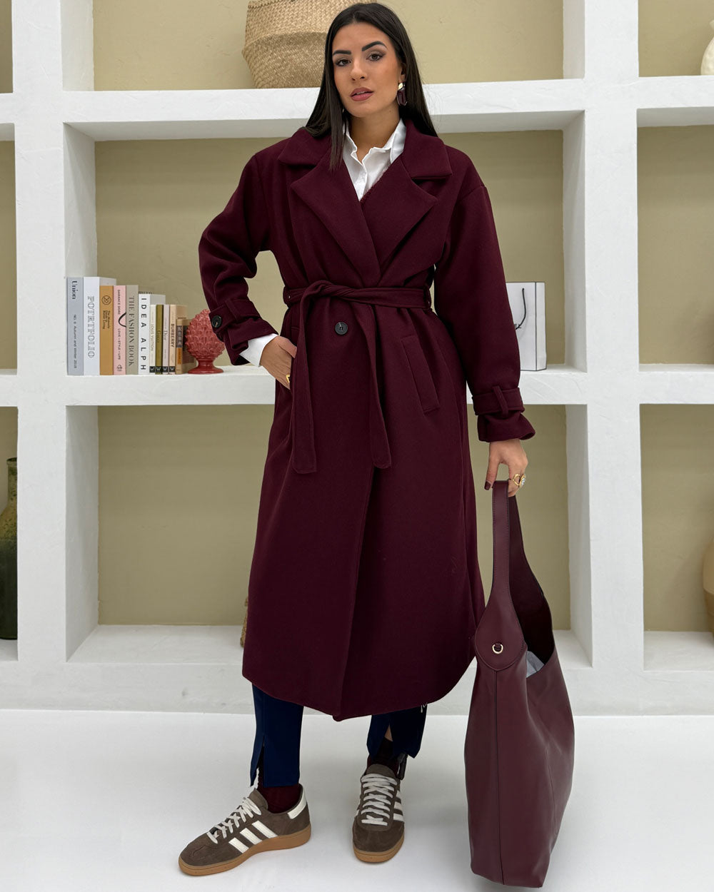 Cappotto  100%MISTO LANA  Bordeaux