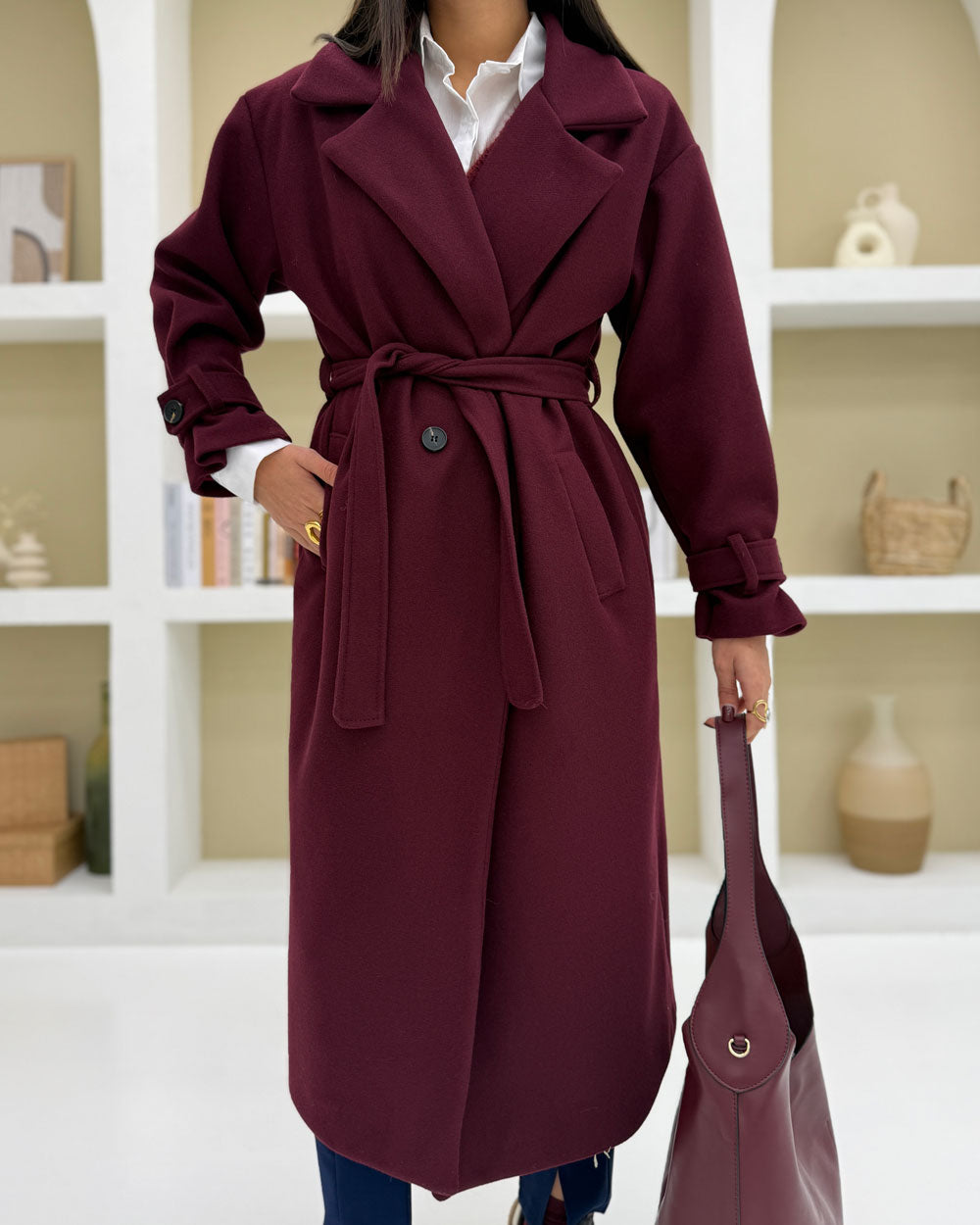 Cappotto  100%MISTO LANA  Bordeaux