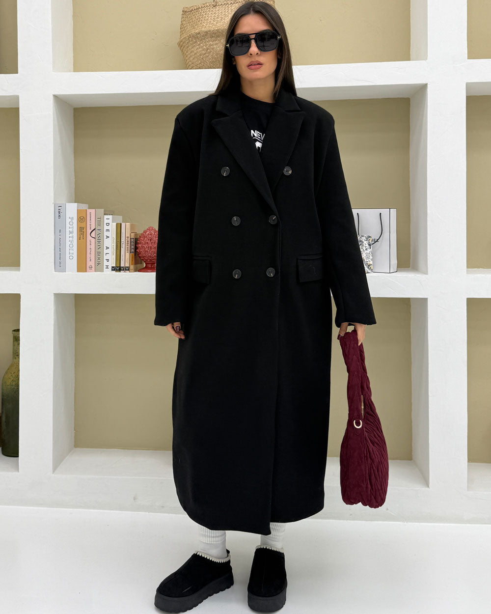 Cappotto cintura RETRO Nero