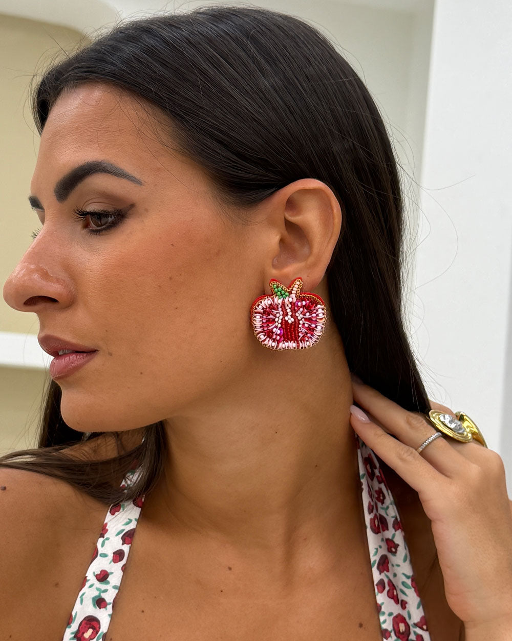 Orecchini coralli Mela Rosso