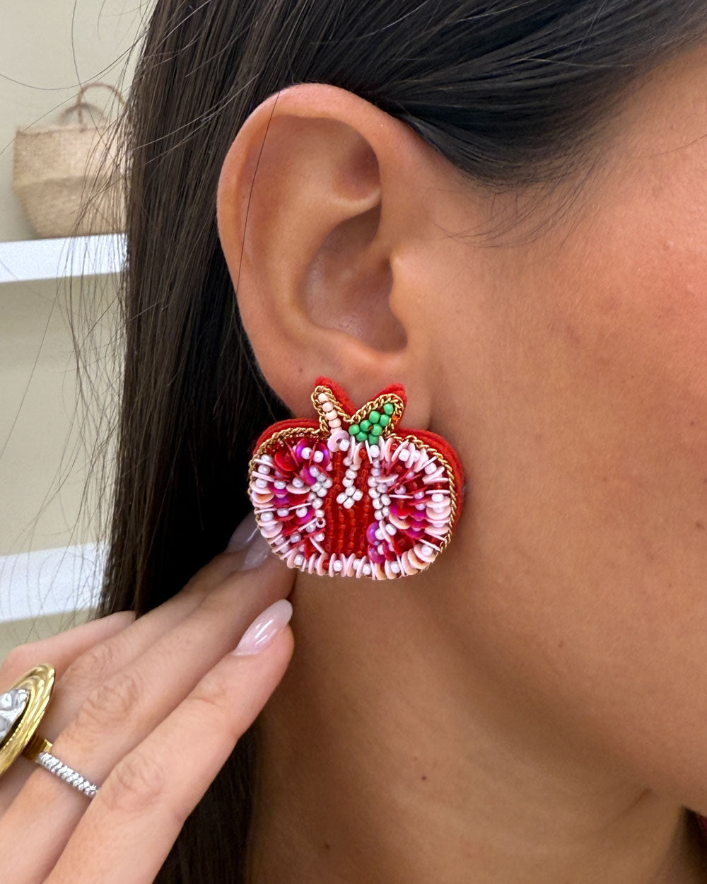 Orecchini coralli Mela Rosso