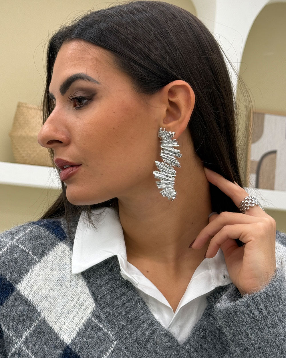Orecchini Crepe Argento