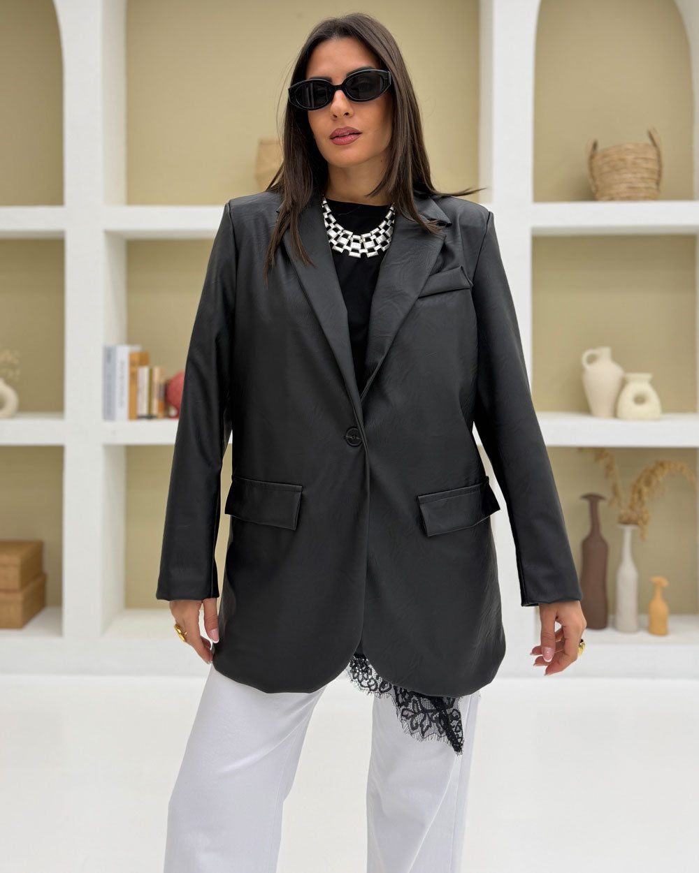 Blazer ecopelle Conny Nero