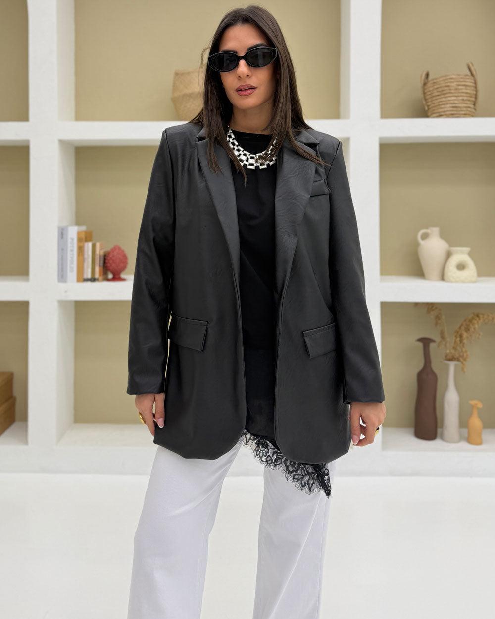 Blazer ecopelle Conny Nero