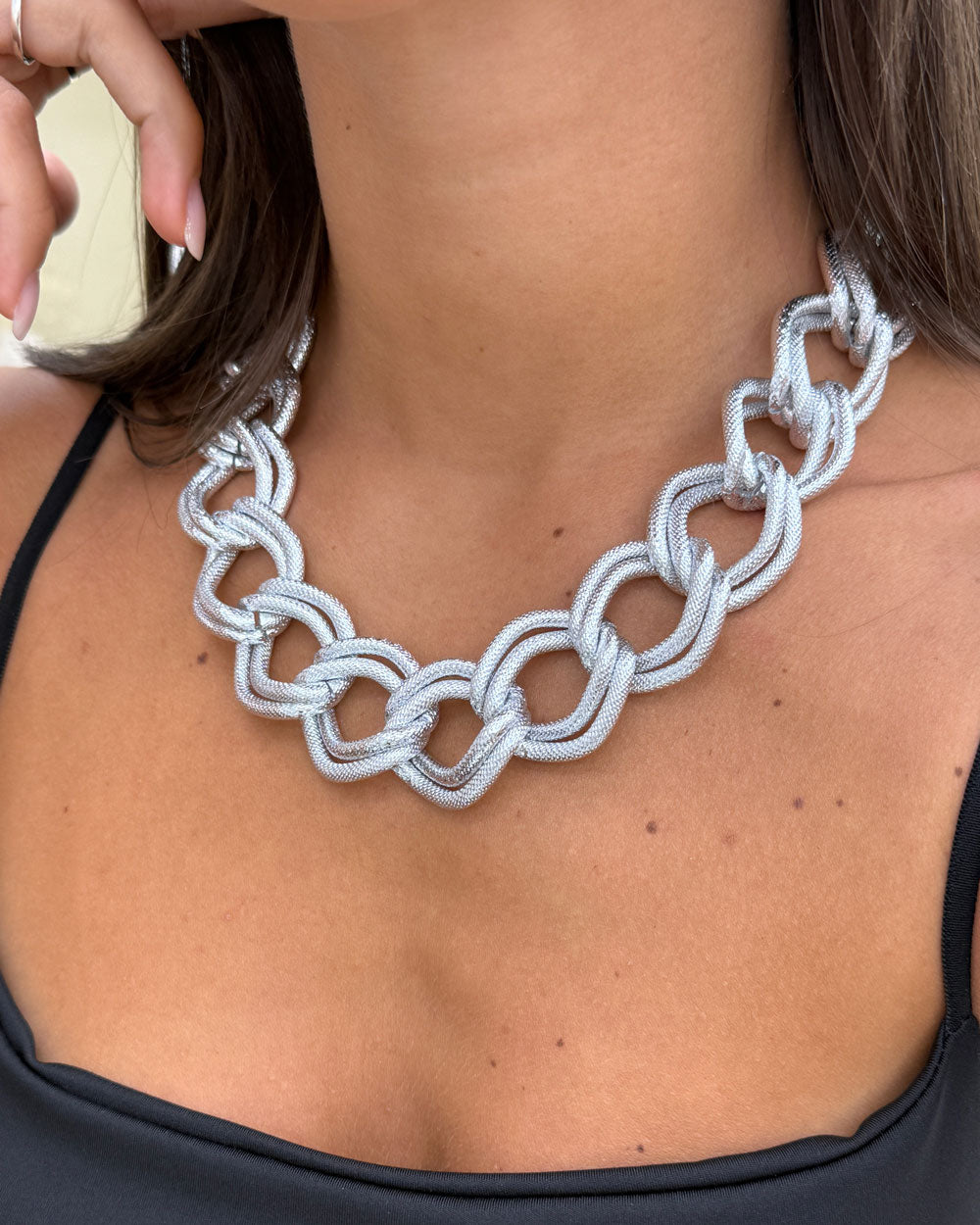 Collana intreccio cerchi Argento