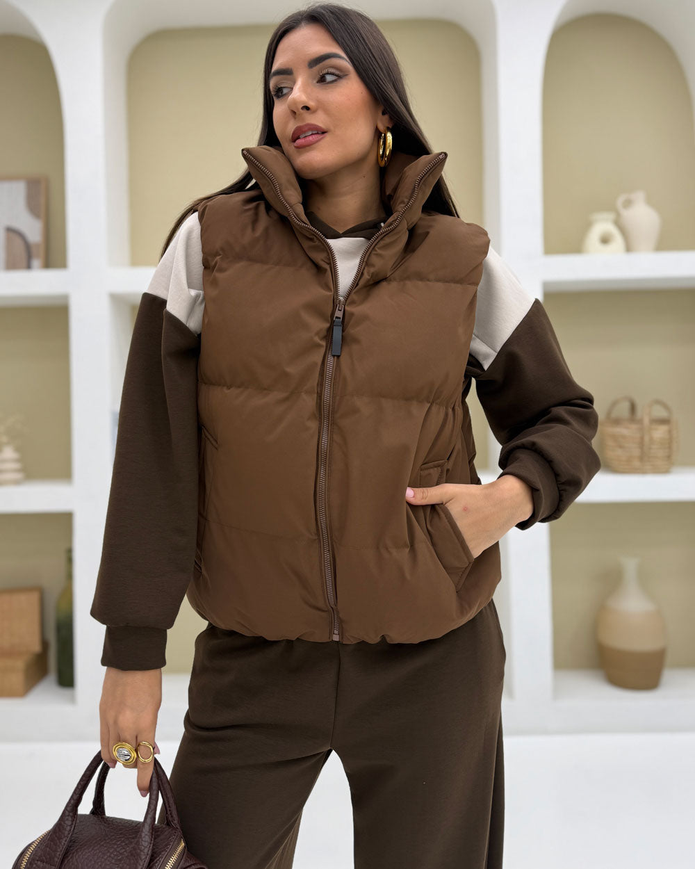 Gilet imbottito Marrone