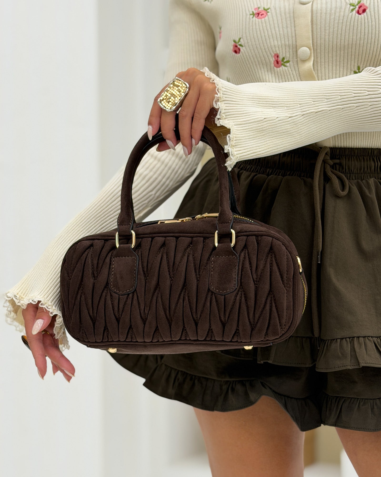 Borsa Arcadie Camoscio Marrone