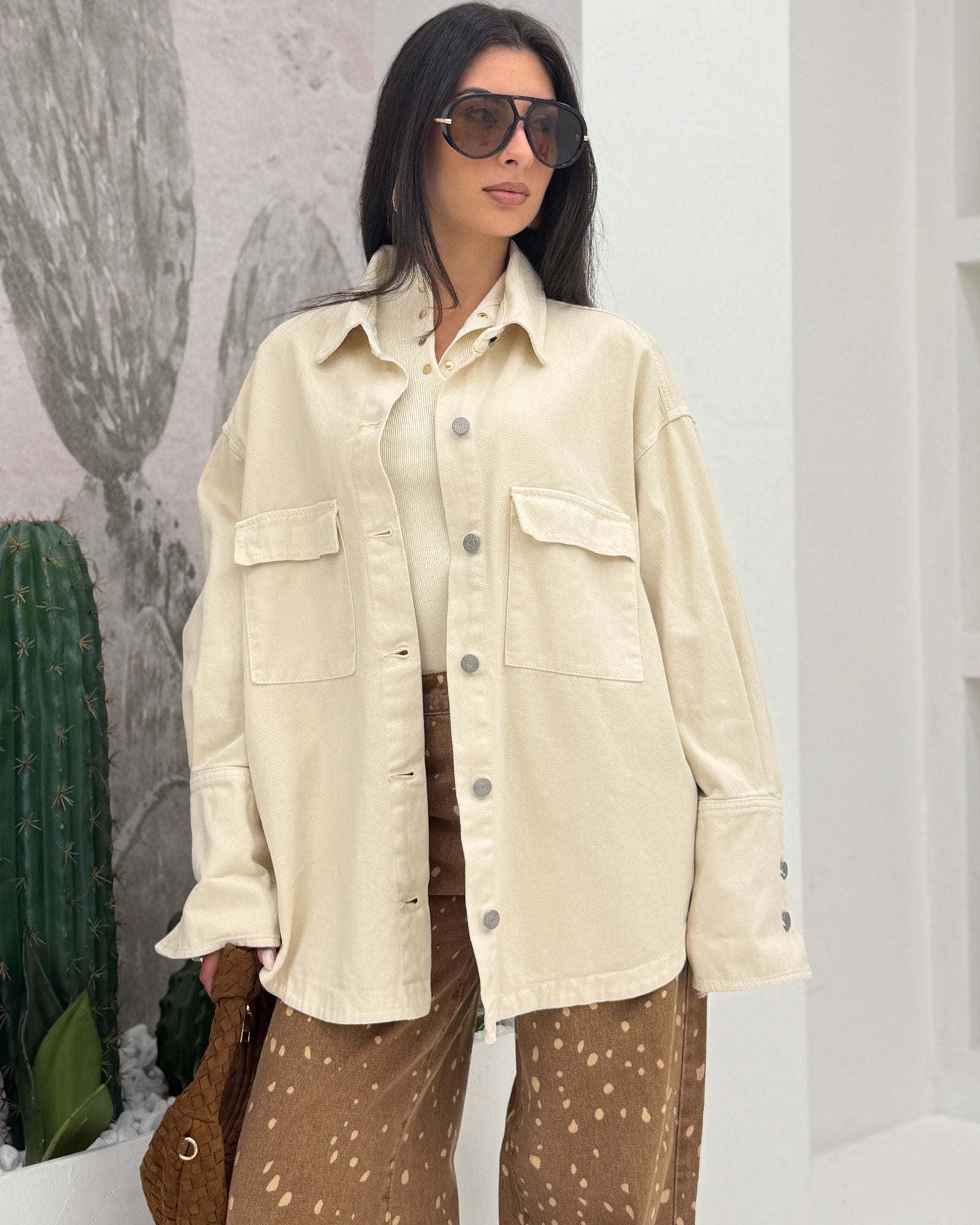 Giacca denim teh2 Beige