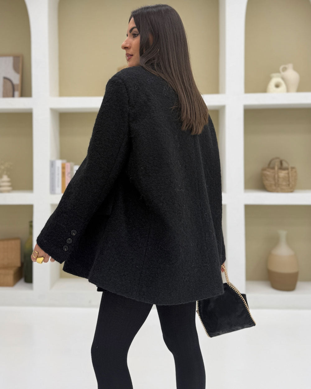 Cappotto 10% LANA Nero