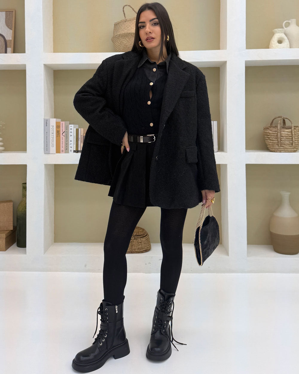 Cappotto 10% LANA Nero