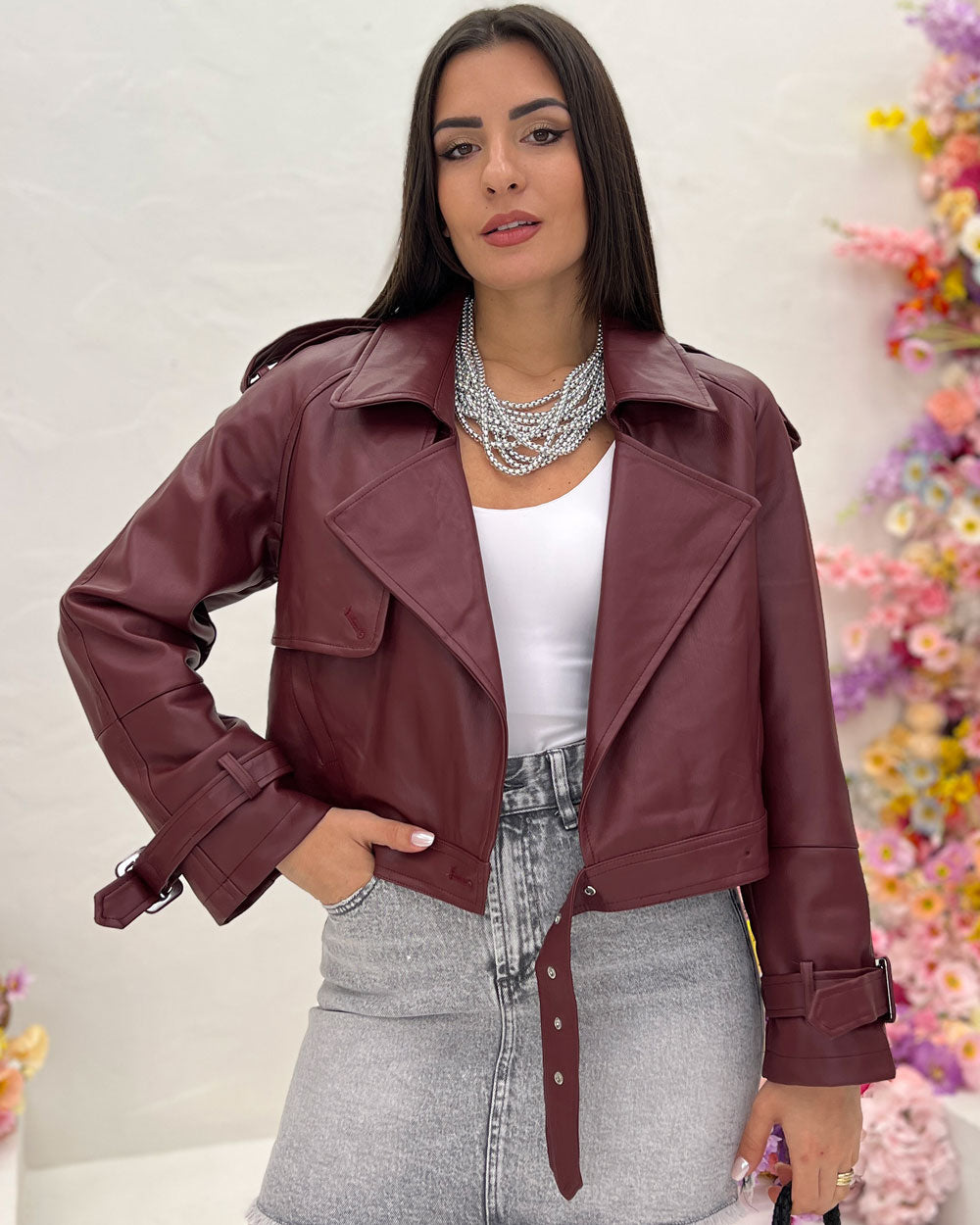 Trench Luxury ecopelle Bordeaux