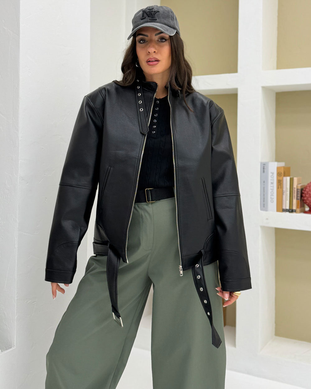 Bomber Eco-Pelle Chicago Nero