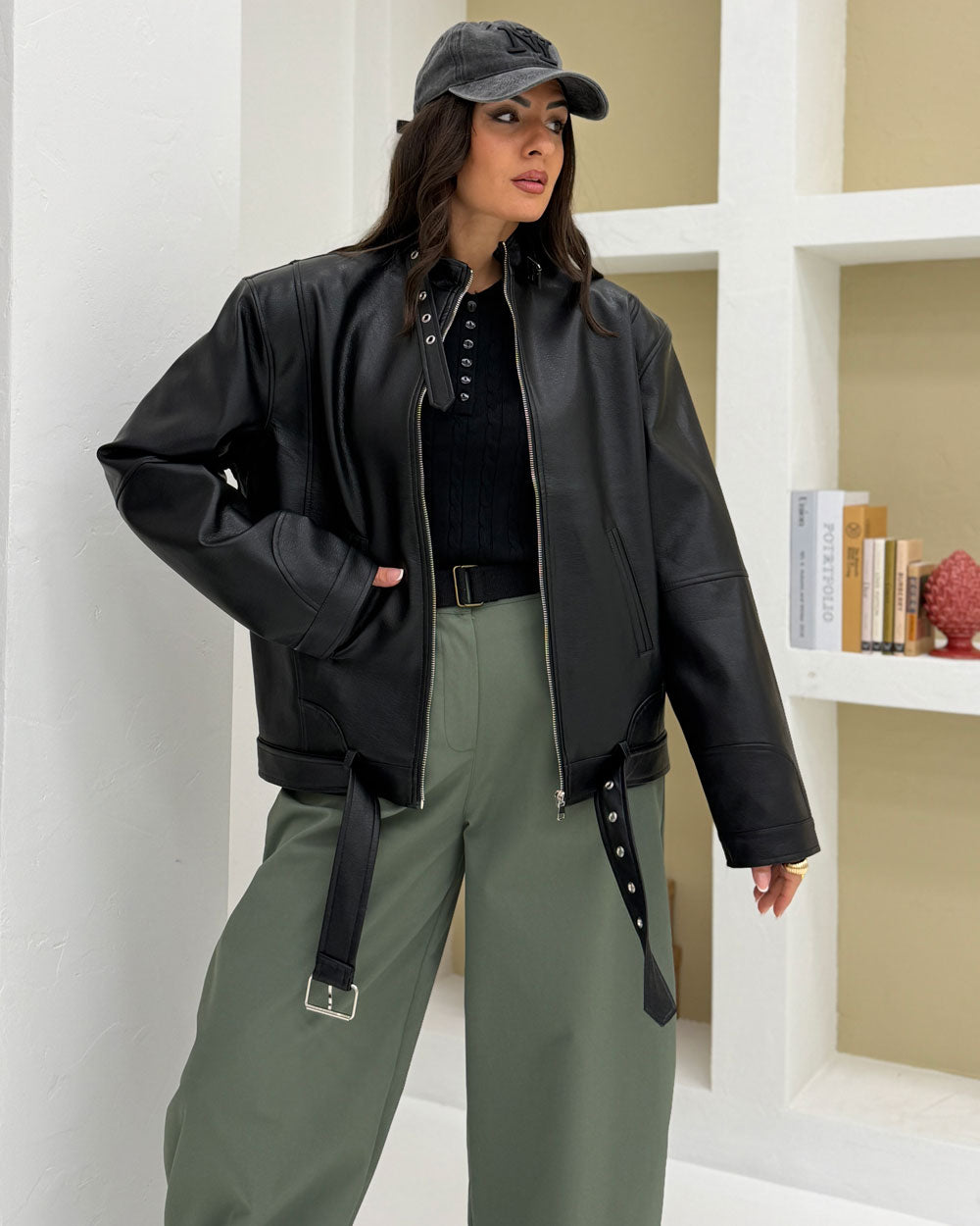 Bomber Eco-Pelle Chicago Nero