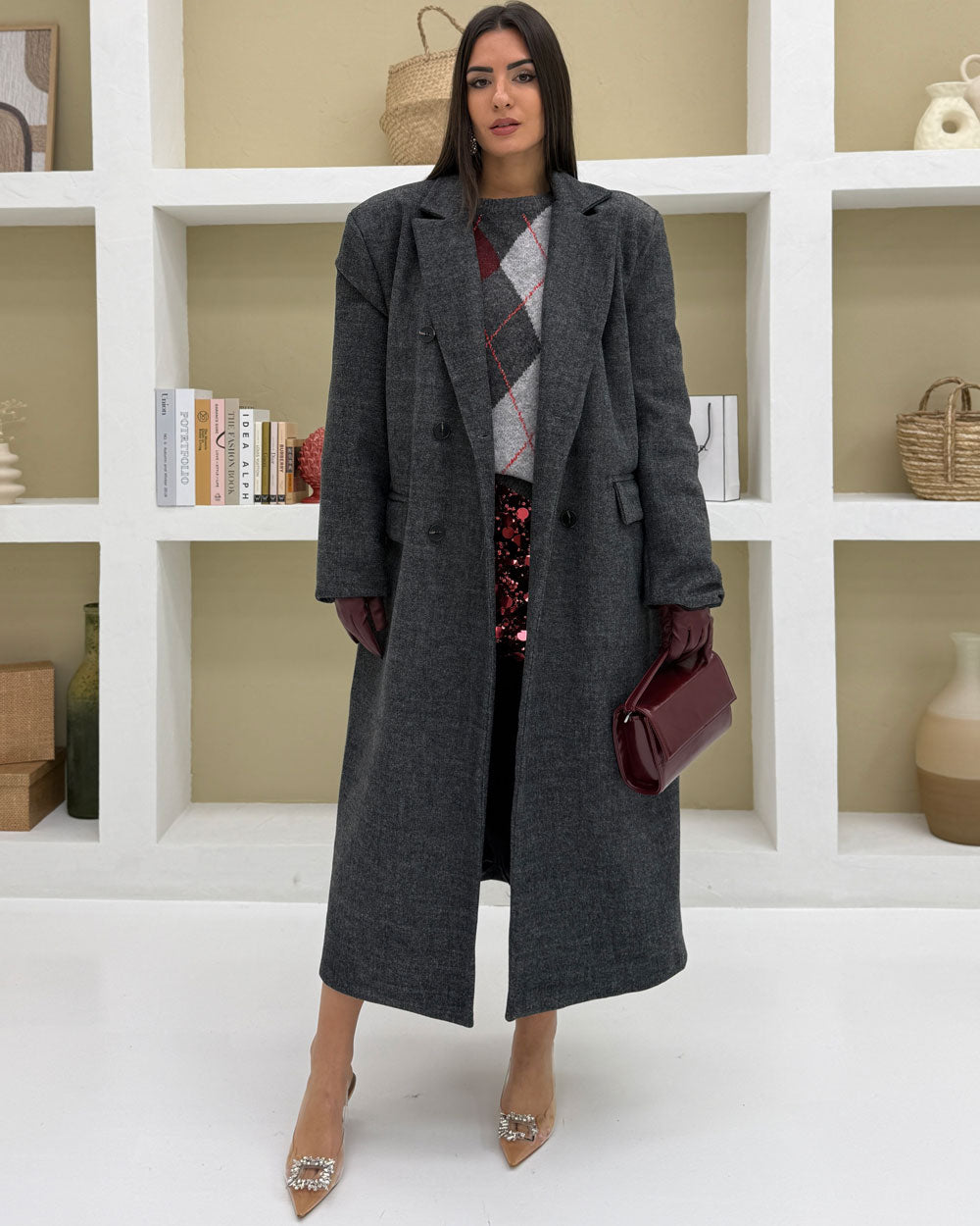 Cappotto cintura RETRO Grigio Scuro