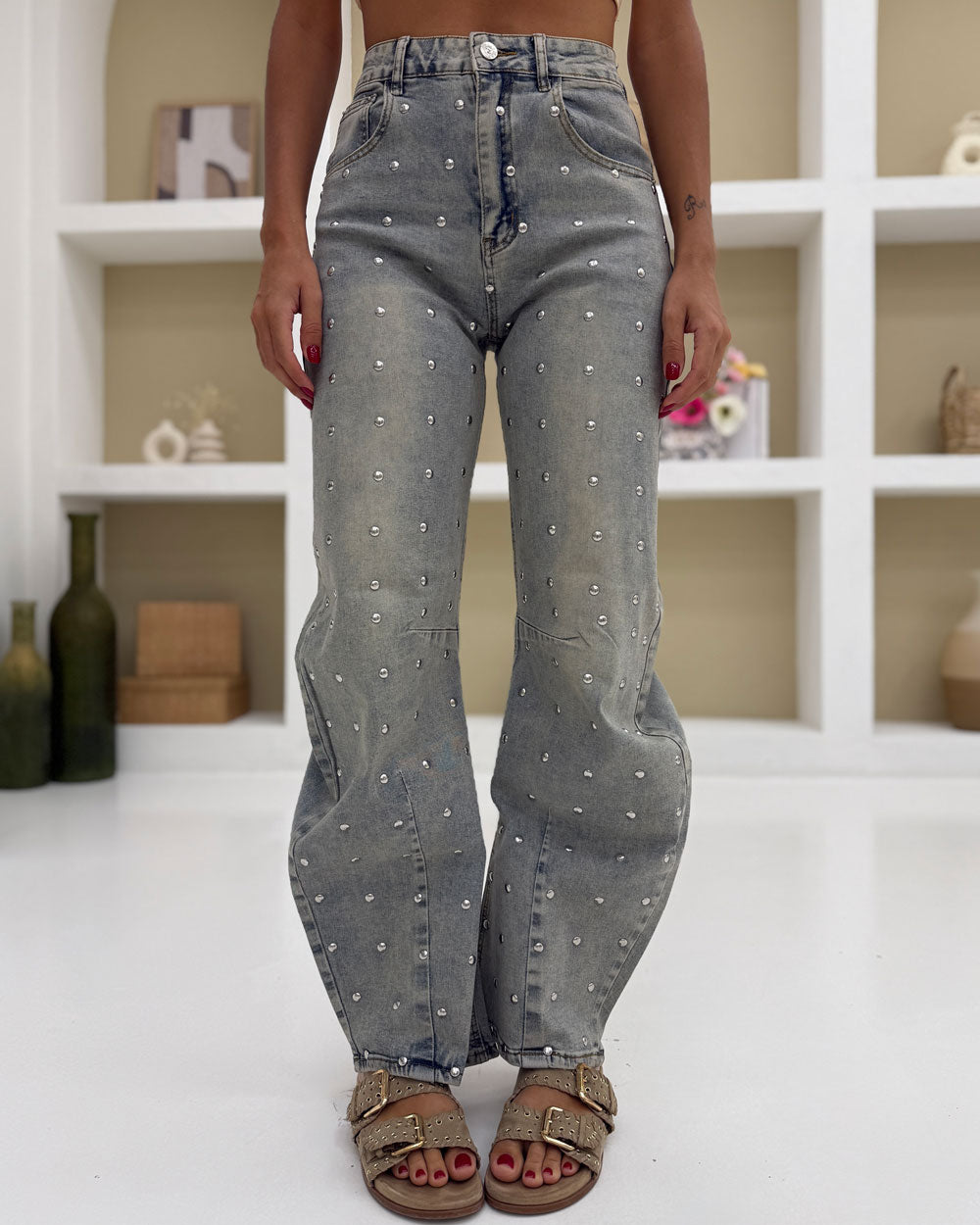 Jeans ballon BorchieS22048 Celeste