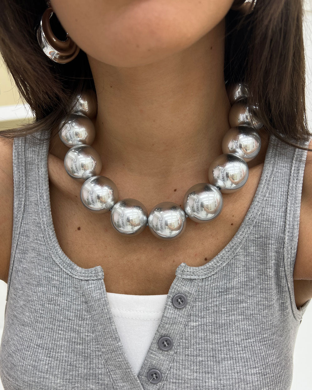 Collana sfere big Argento