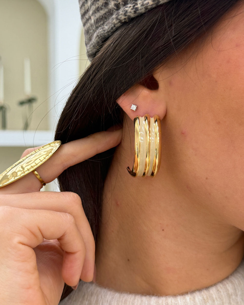 Orecchini Rigati Oro