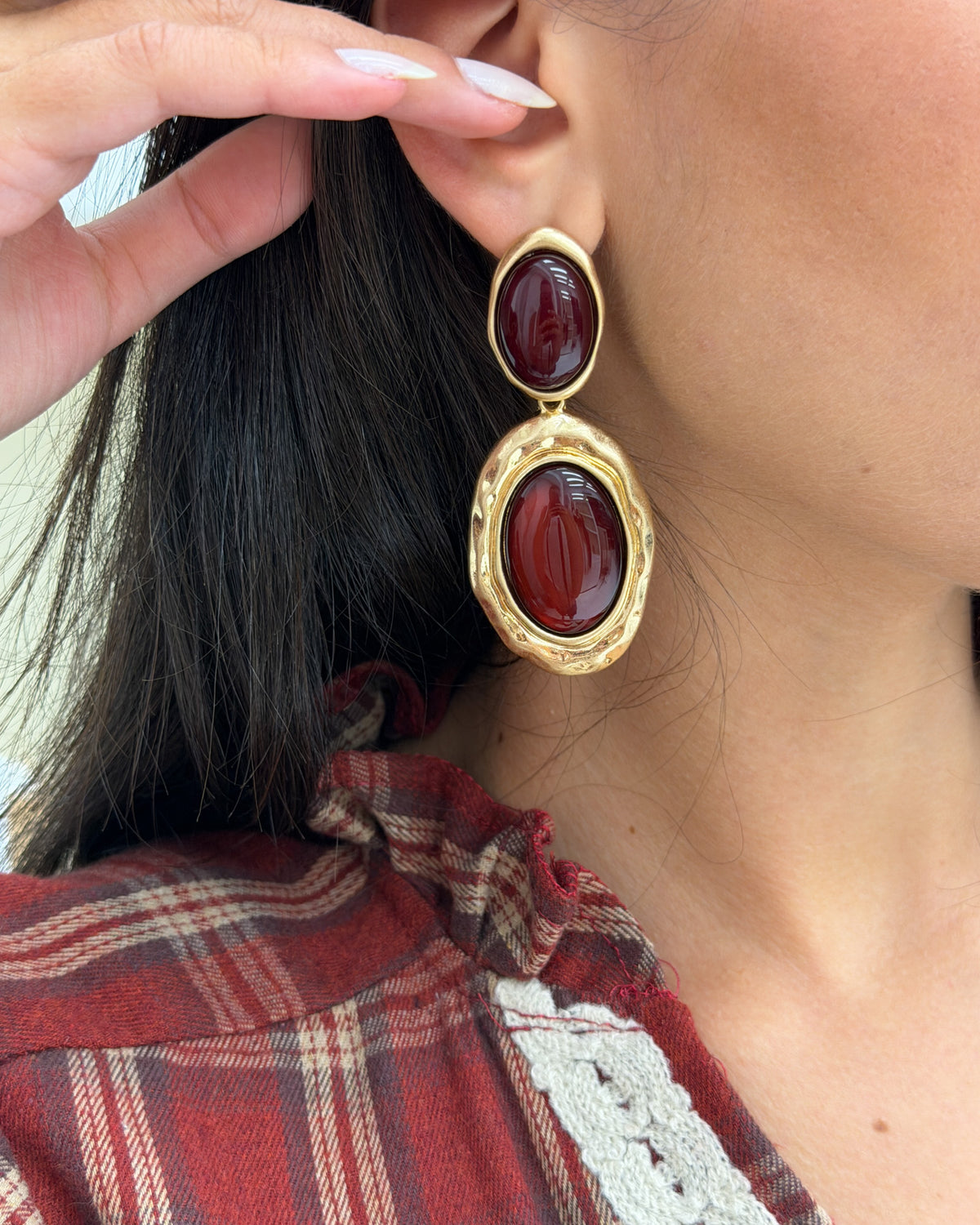 Orecchini LadyPerla Bordeaux