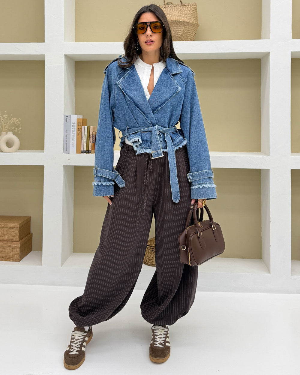 Trench Denim sfrangiato