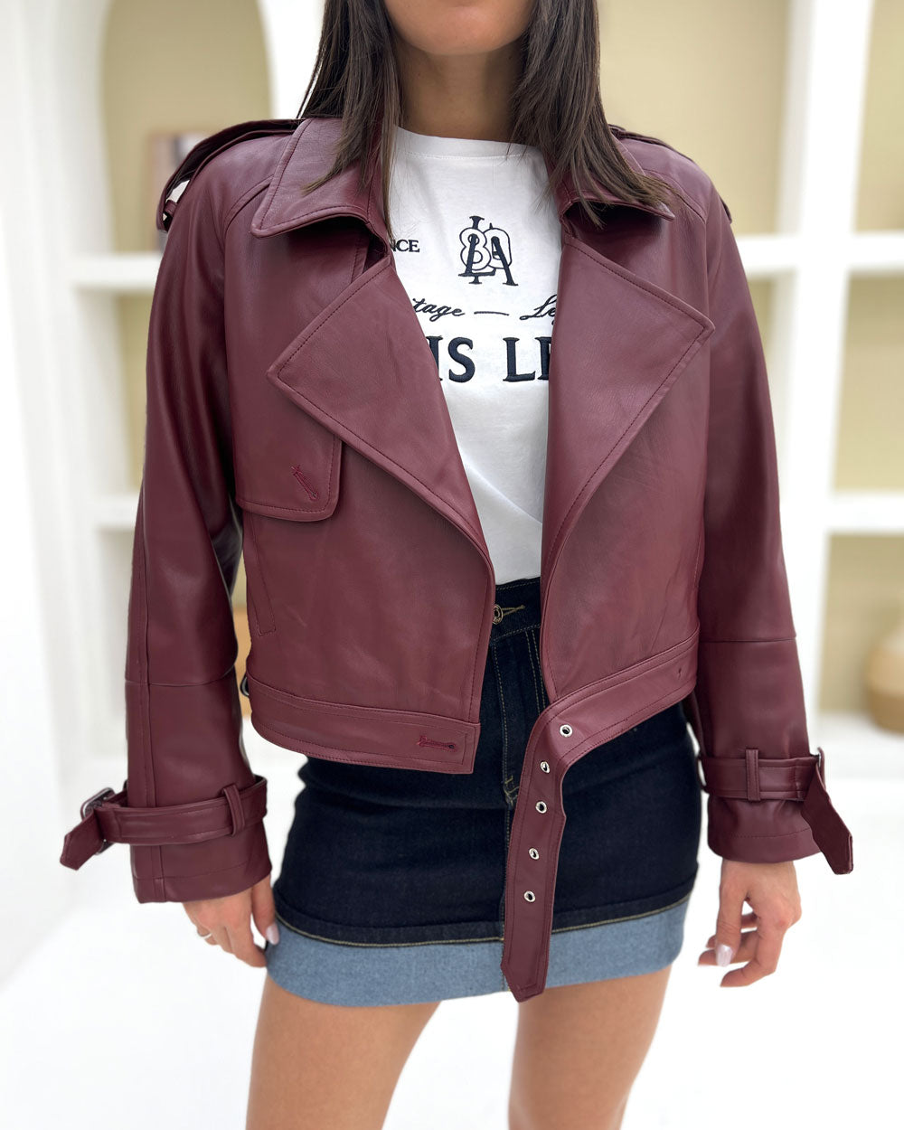 Trench Luxury ecopelle Bordeaux