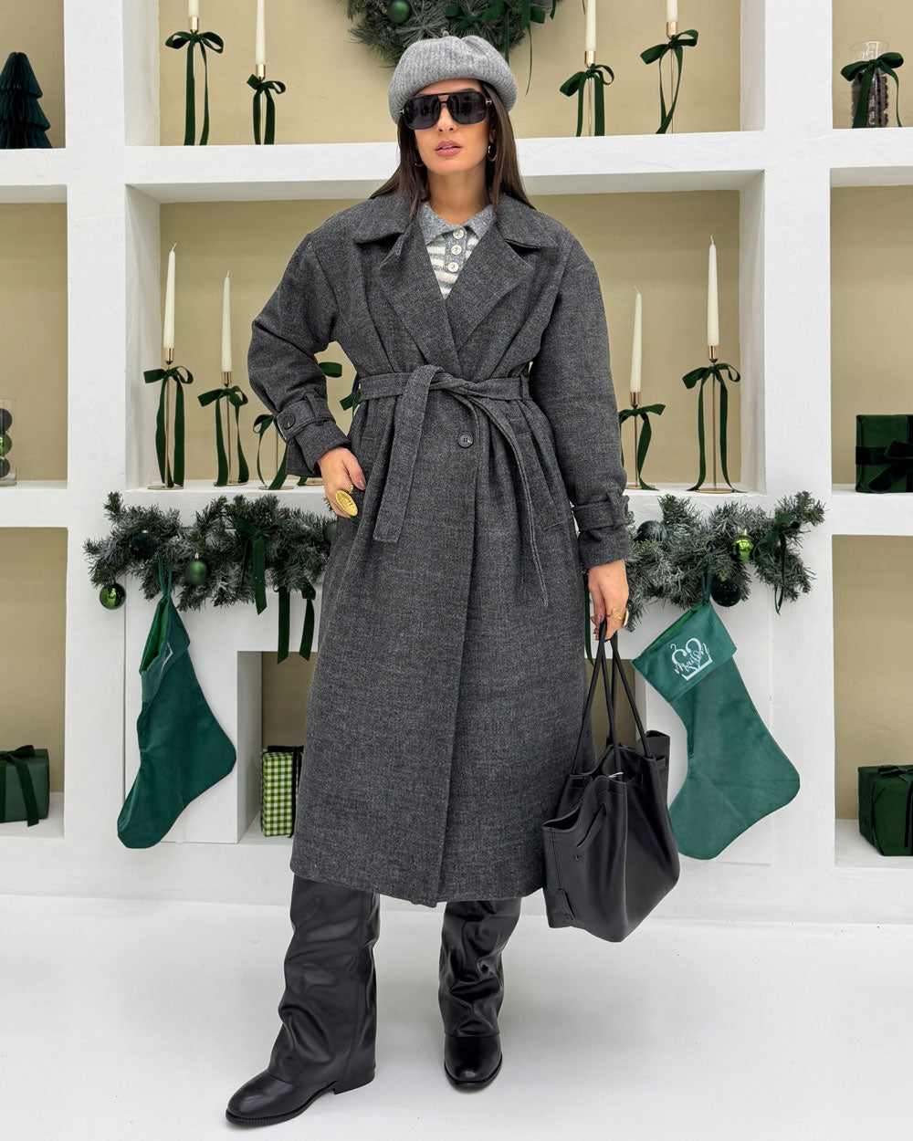 Cappotto  100%MISTO LANA  Grigio Scuro