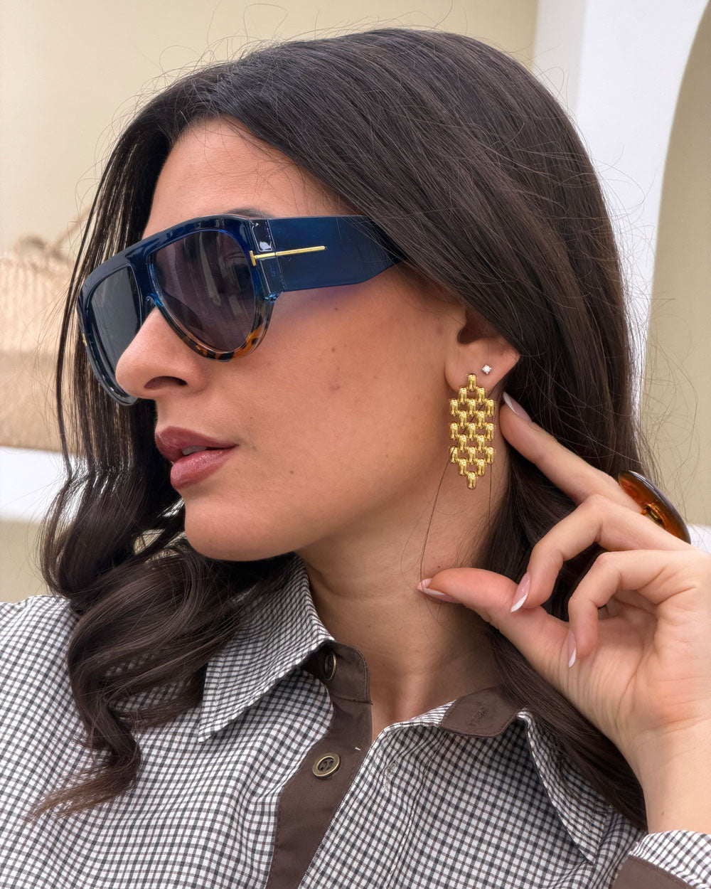 Orecchini rete bombata Oro