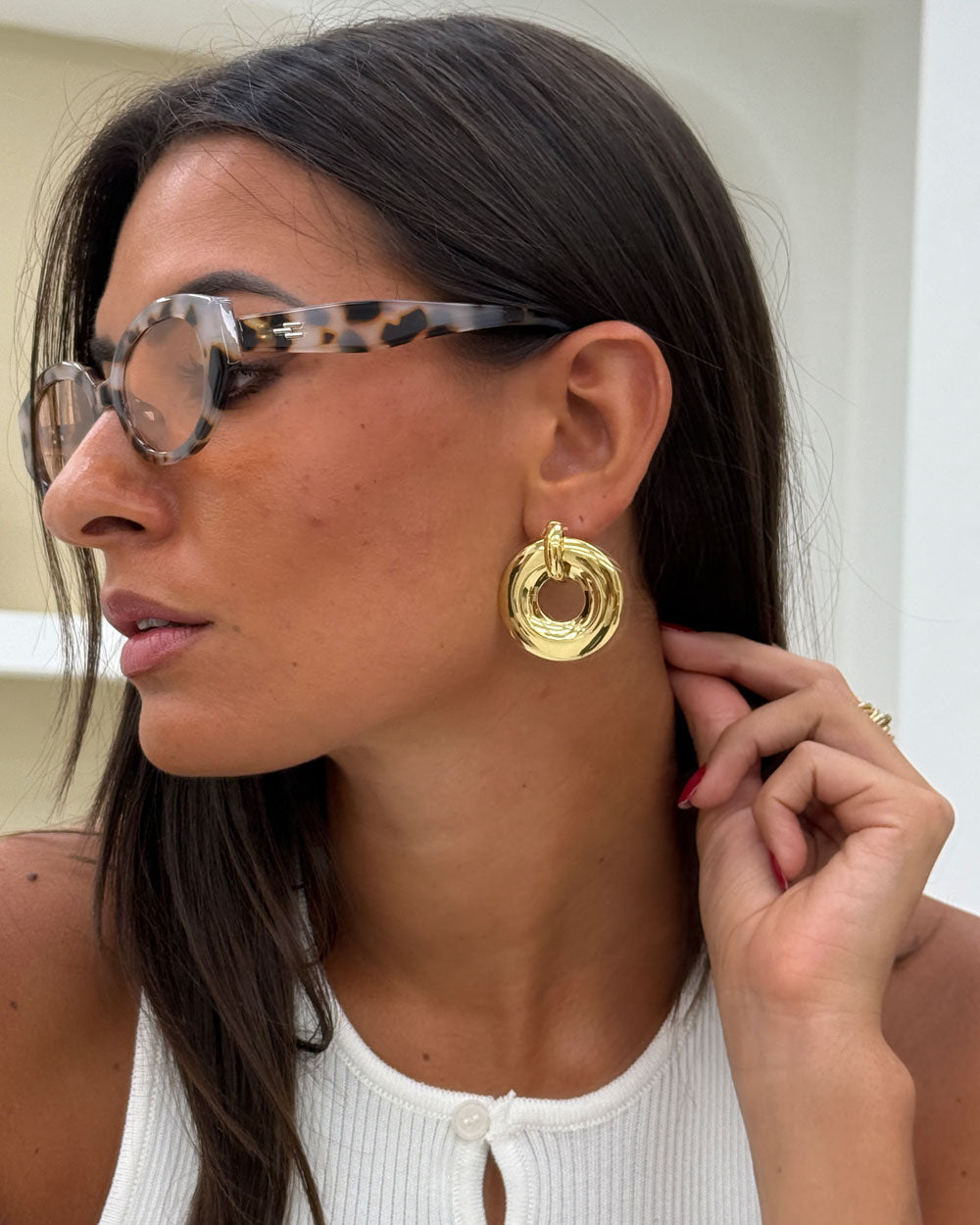 Orecchini disco anello Oro