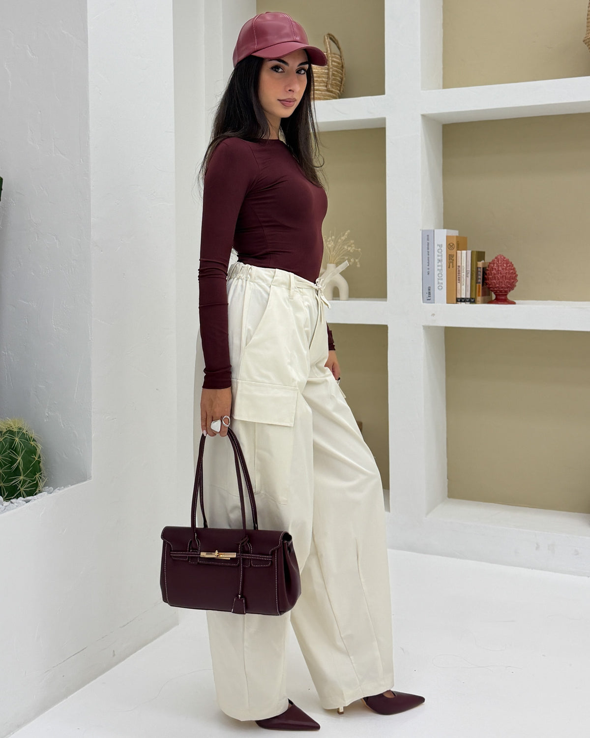 Borsa a spalla Megan Bordeaux