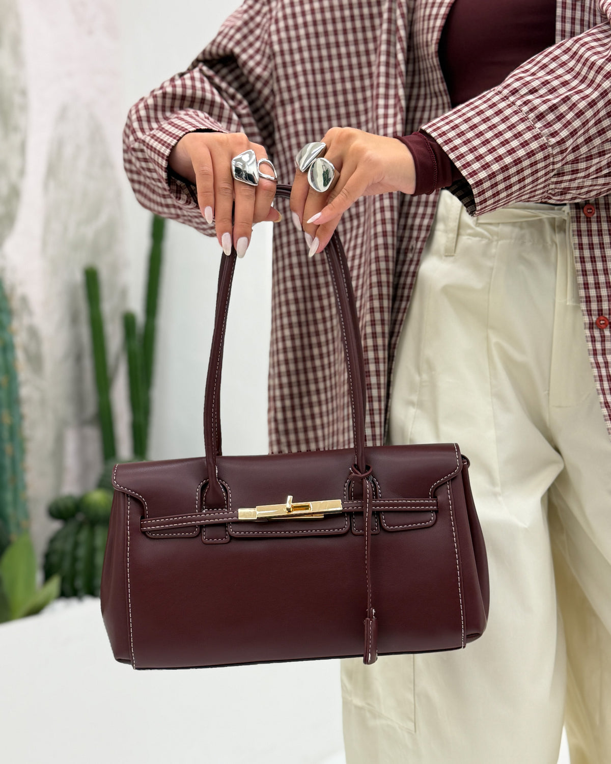 Borsa a spalla Megan Bordeaux