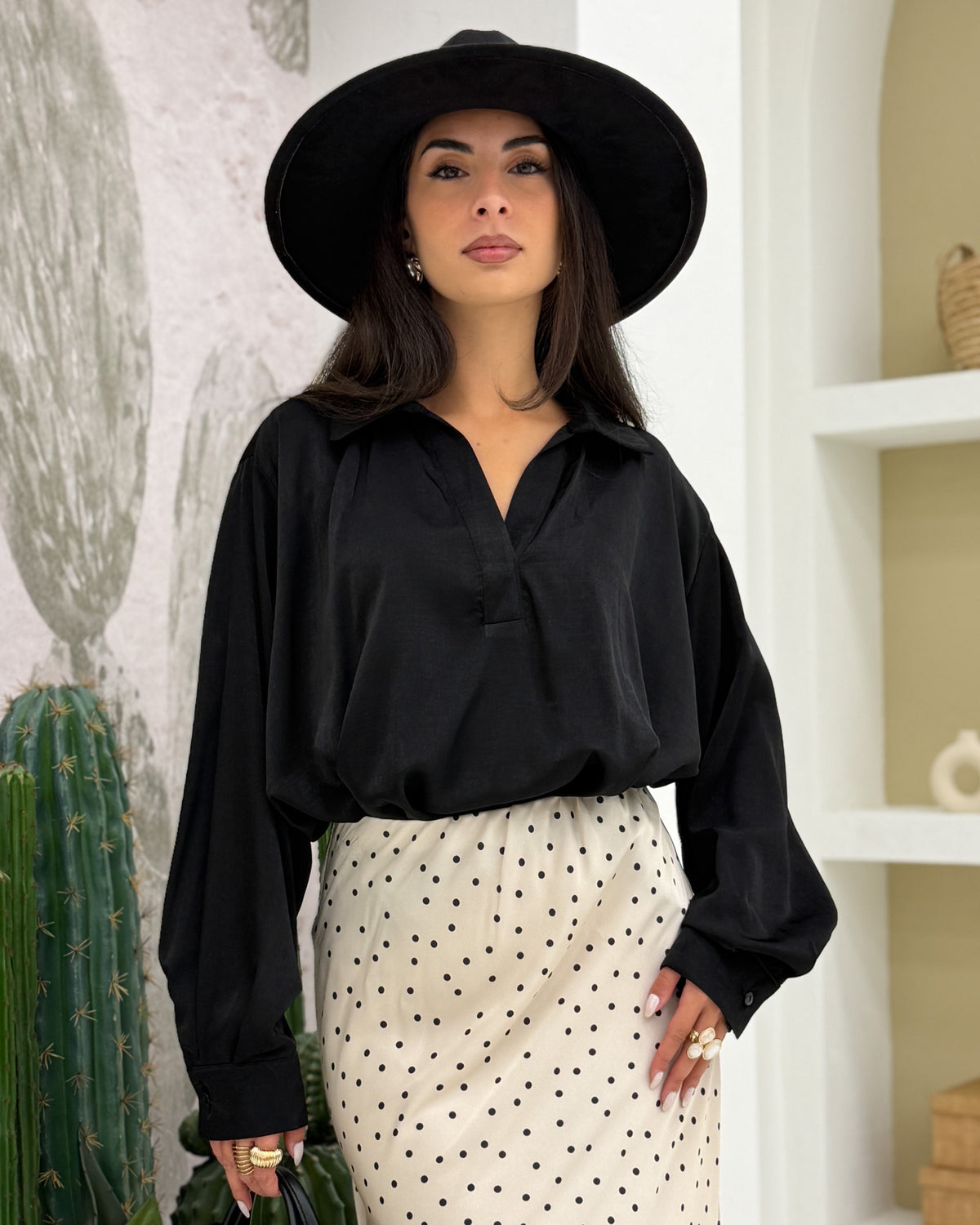 Camicia Satin Lory Nero
