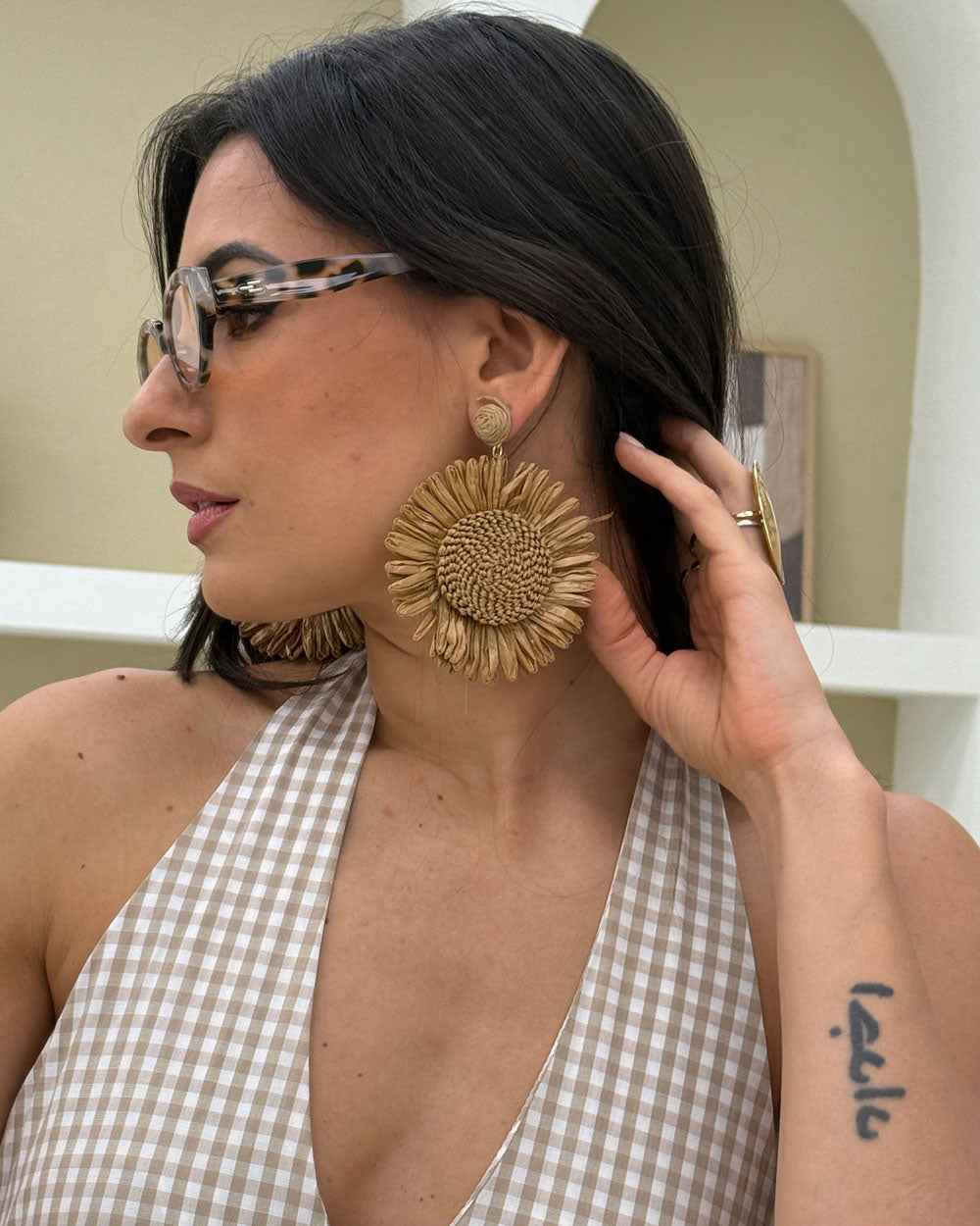 Orecchini margarita Marrone