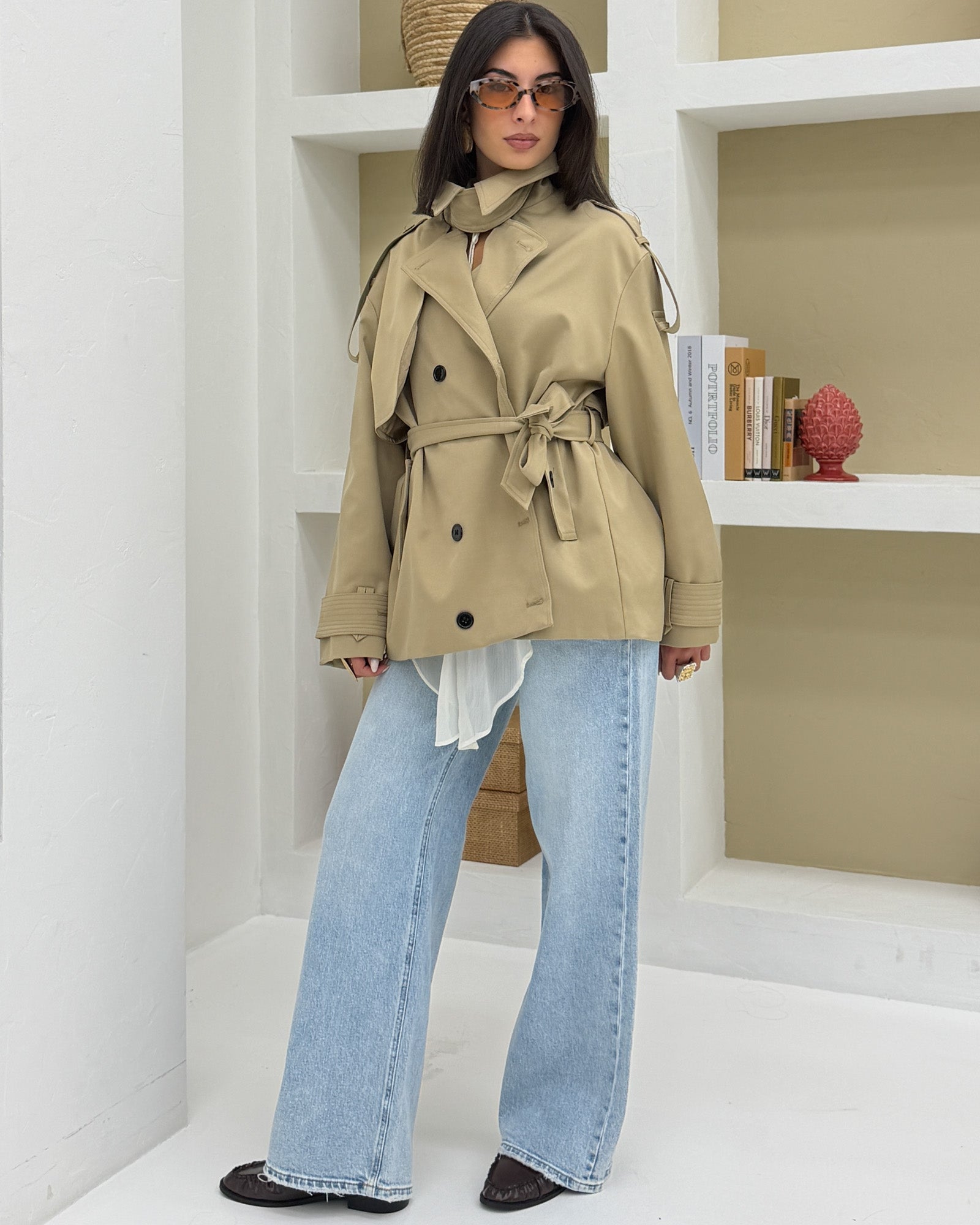 Trench Corto Belly Beige