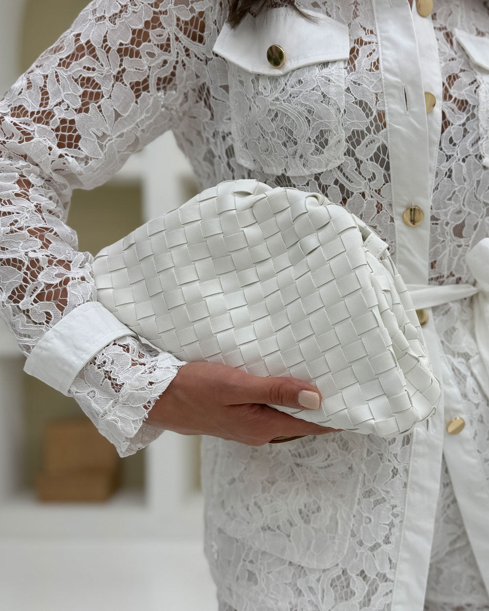 Borsa clutch Paloma Bianco