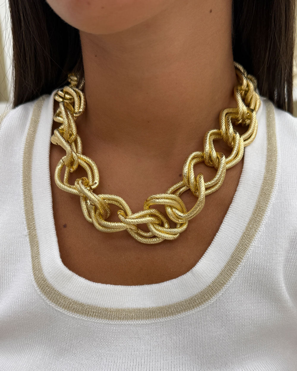 Collana intreccio cerchi Oro
