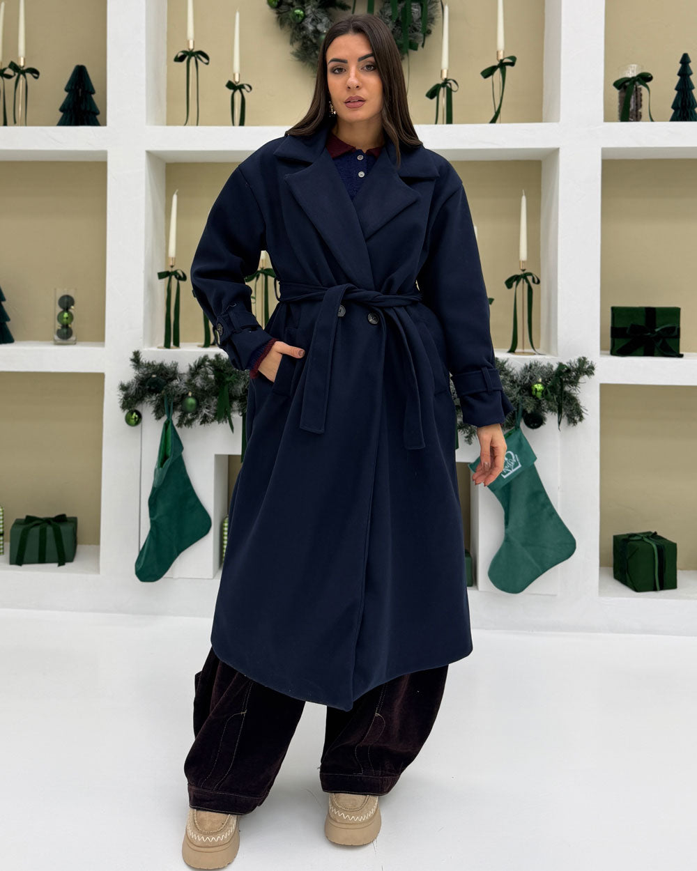 Cappotto 100%MISTO LANA  Blu