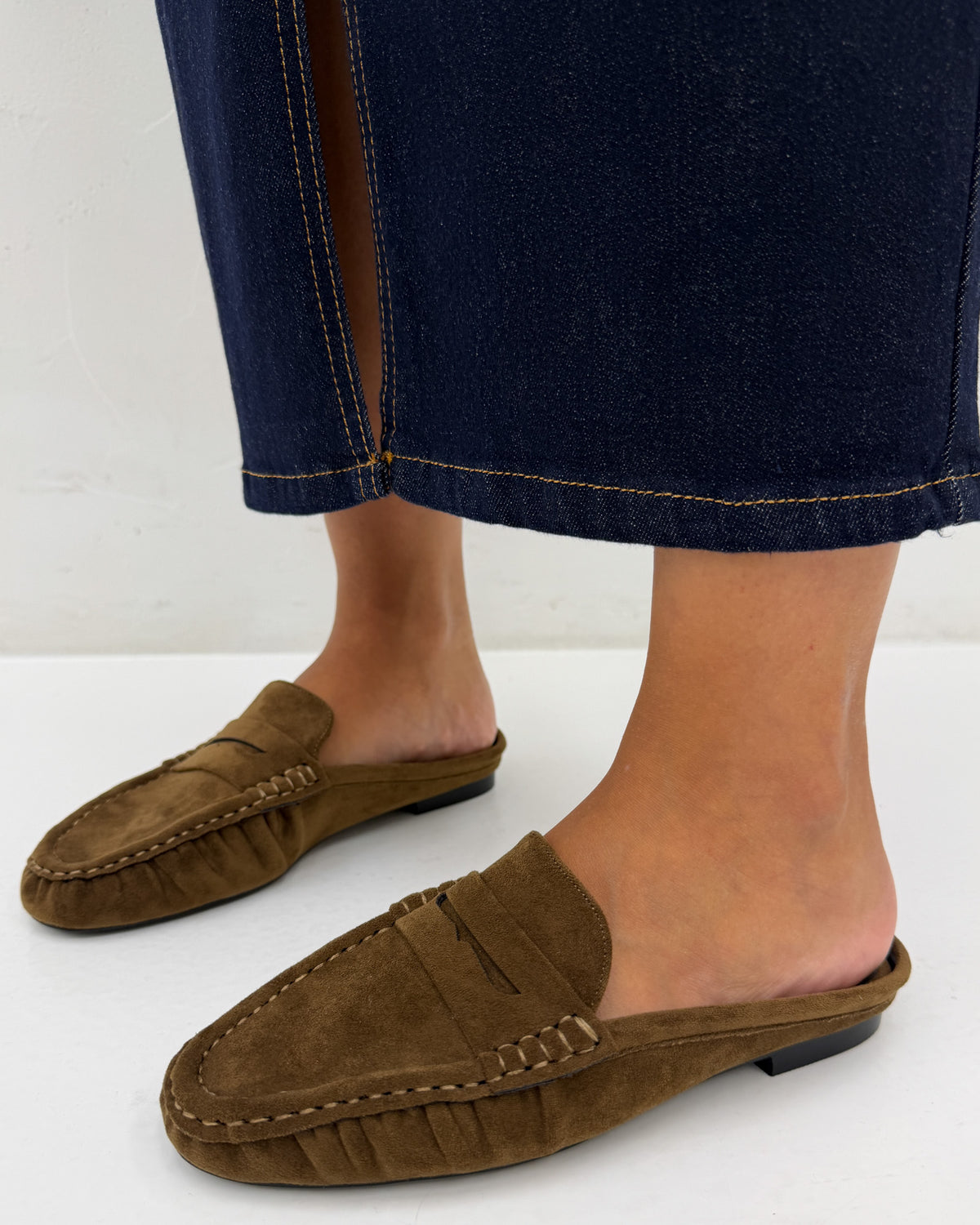 Mules\mocassino scamosc. Beige