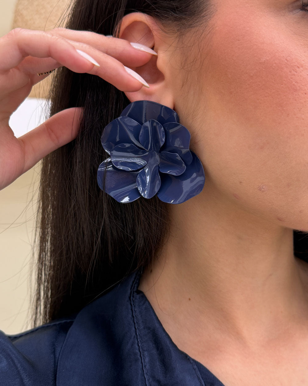 Orecchini Fiore Blu