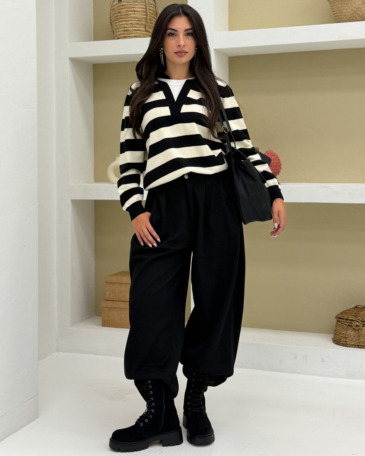 Pantalone elastico 53118 Nero