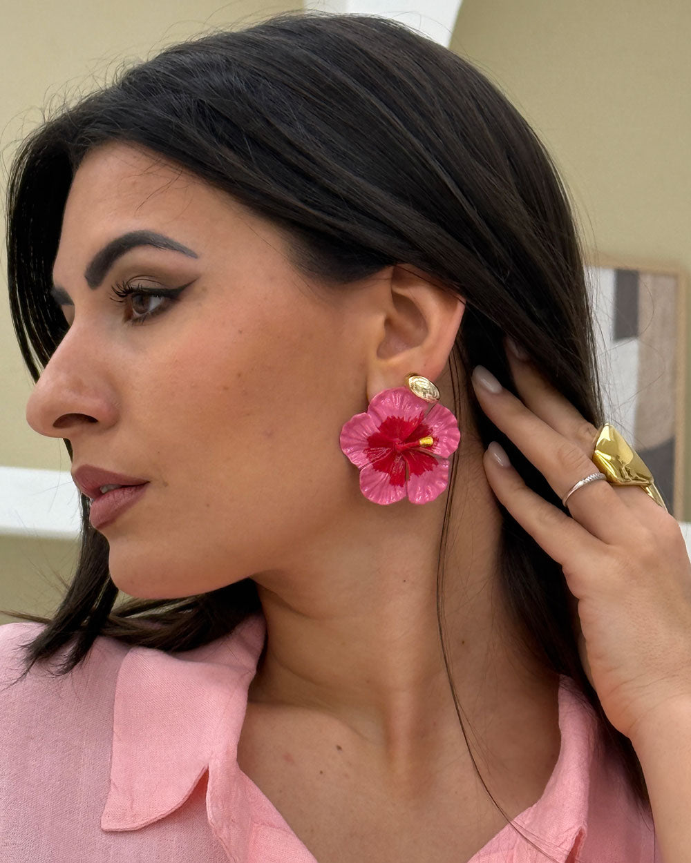 Orecchini sfumati primavera Rosa