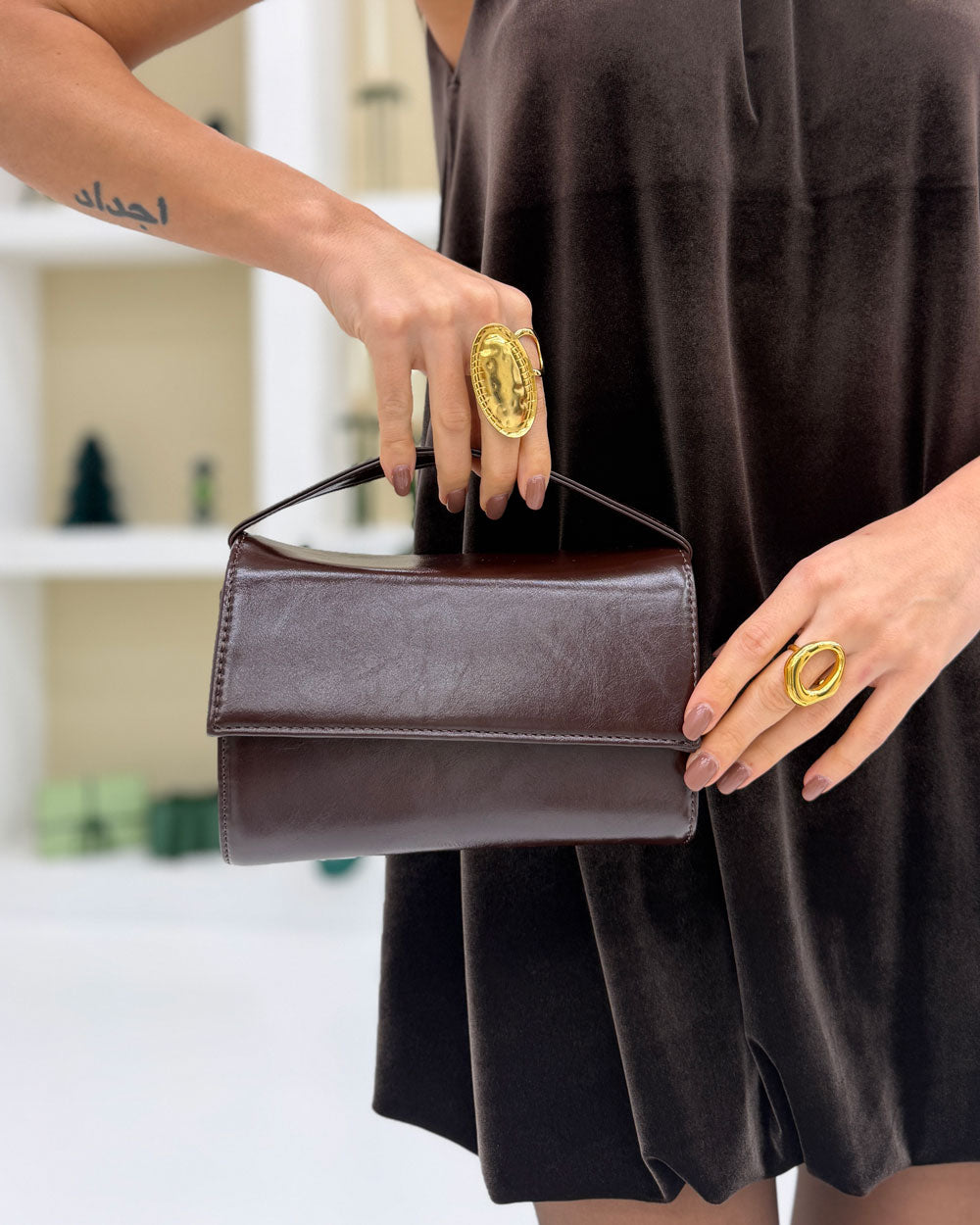 Borsa MINI SPAZZOLATA Marrone