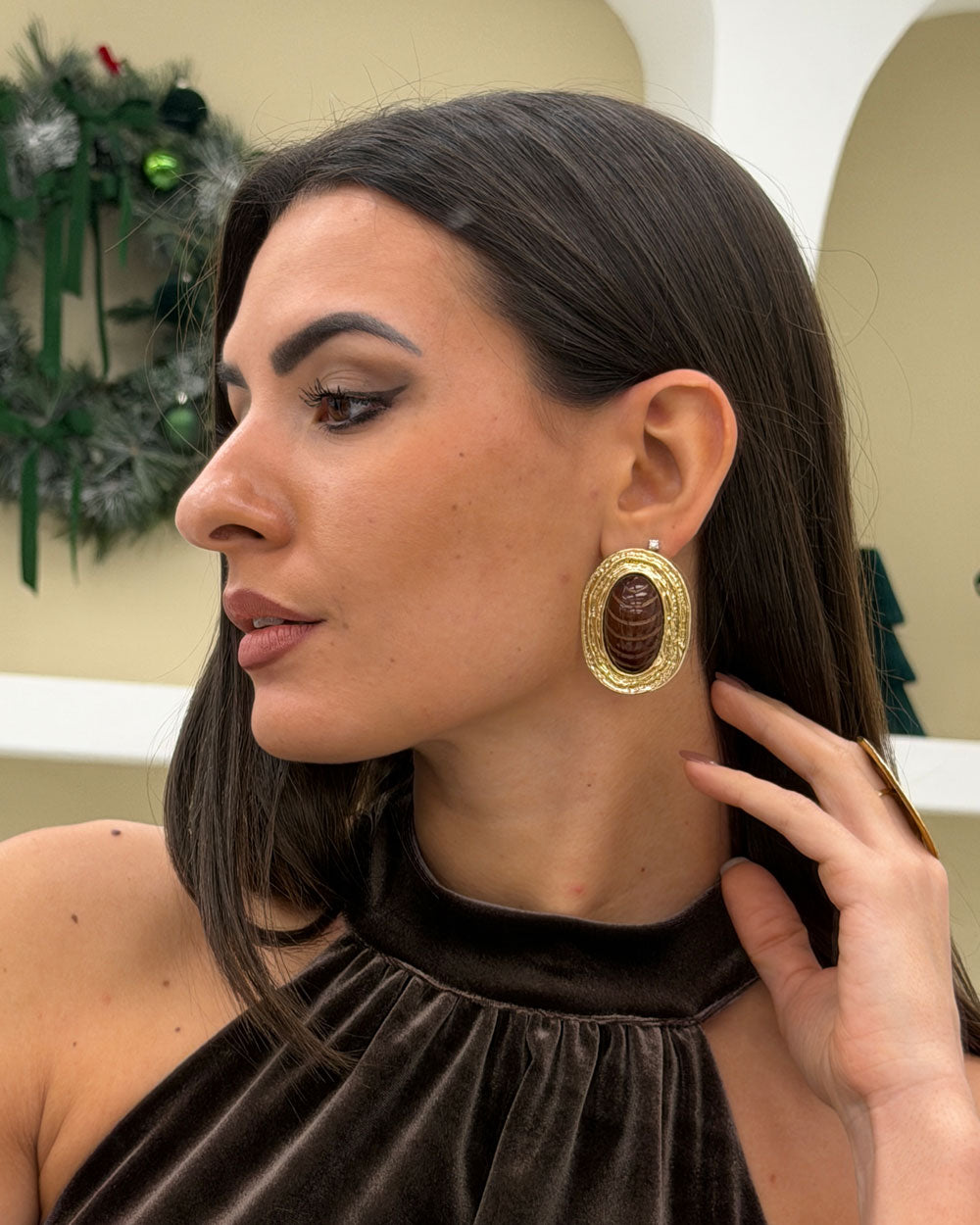 Orecchini Bella Italia Marrone