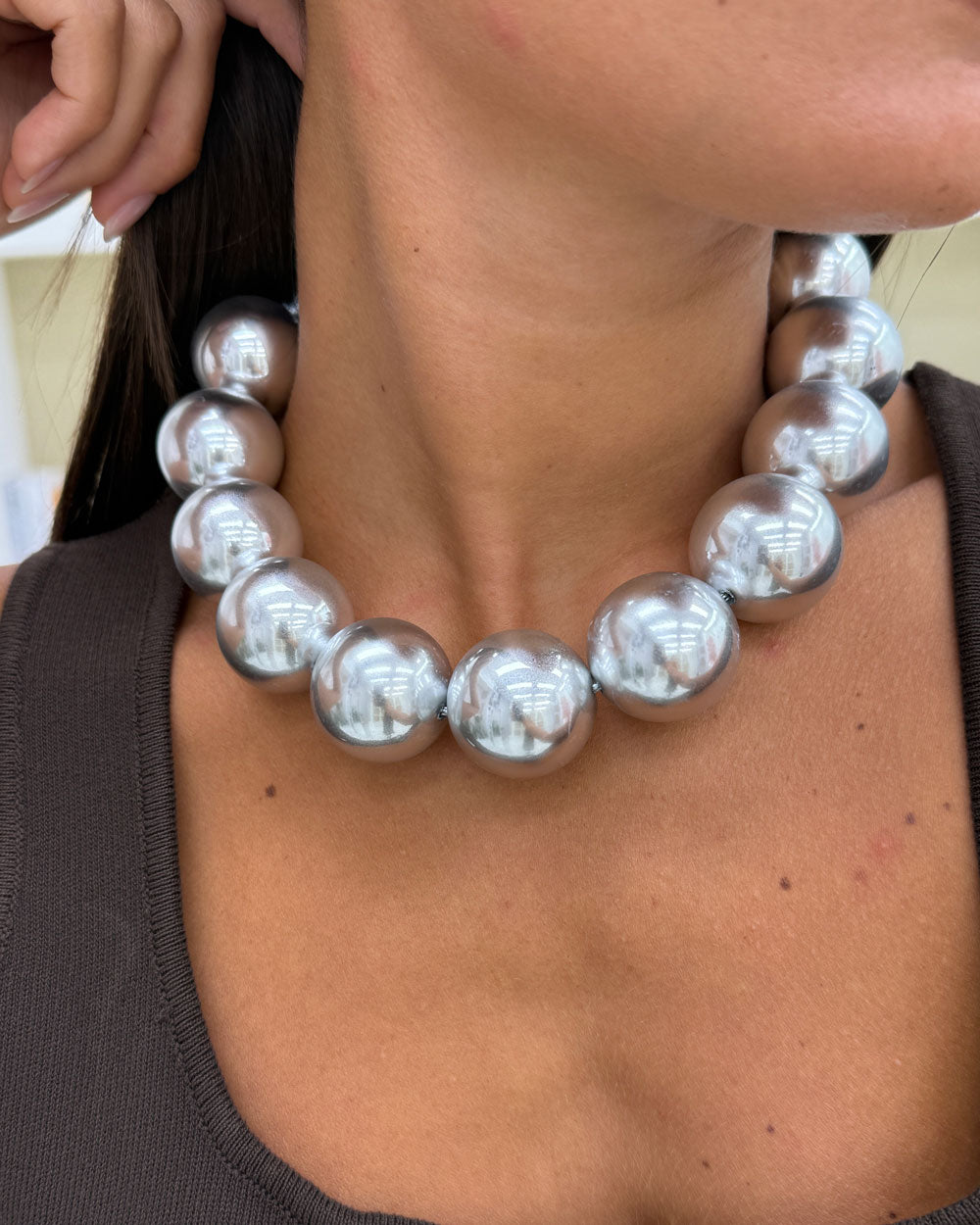 Collana sfere big Argento
