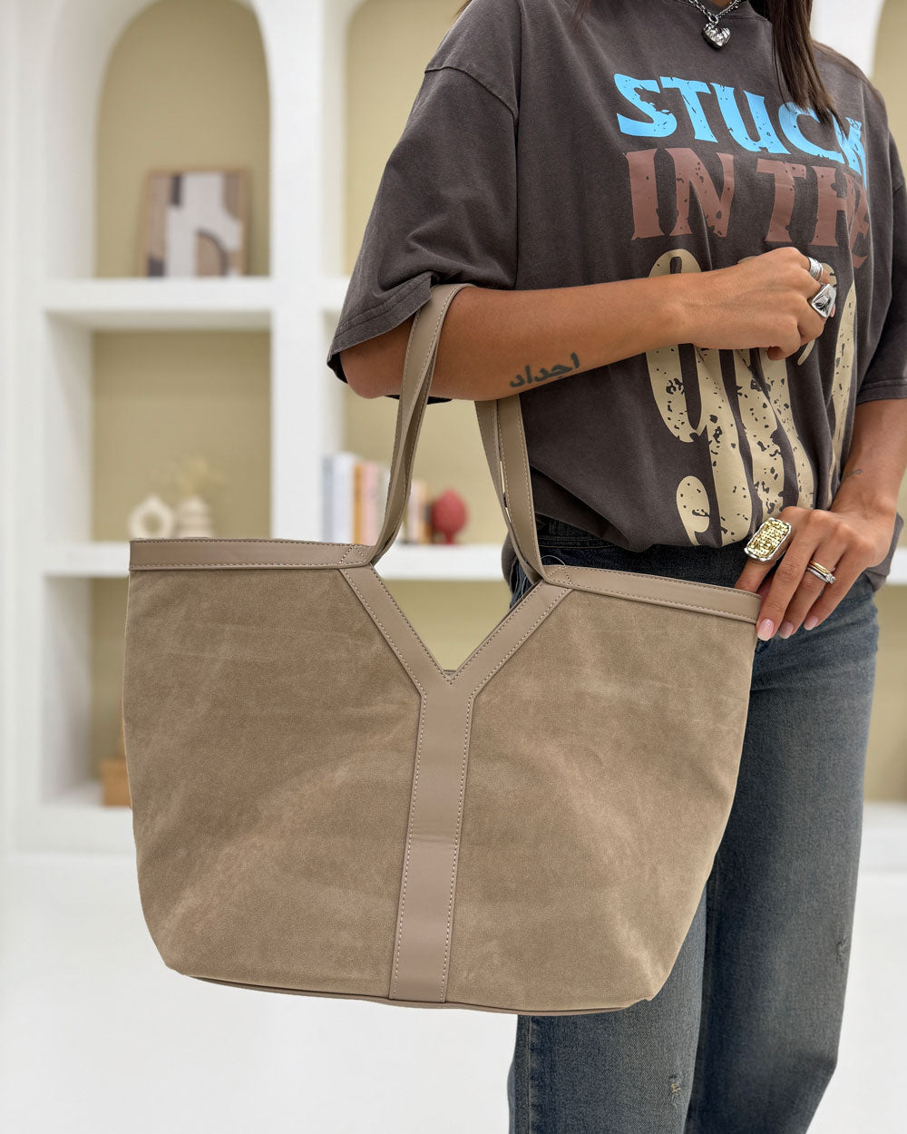 Borsa profilo Valentina Beige