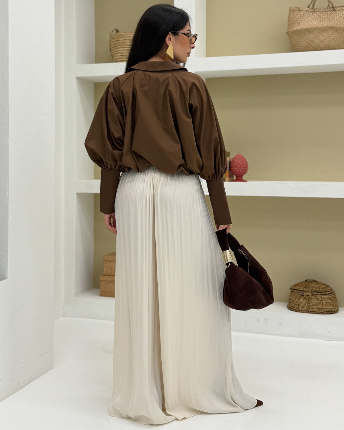 Pantalone Plissè Panna