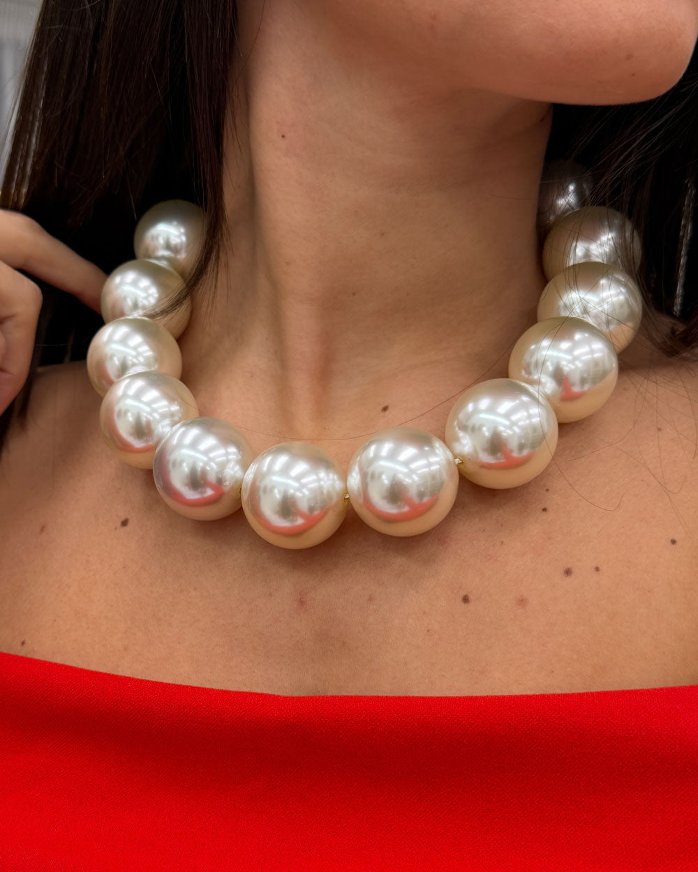 Collana sfere big Bianco